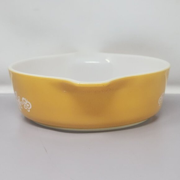 Vintage Pyrex Ovenware Butterfly Gold Flowers Oval Casserole Dish 471-B - Picture 3 of 10